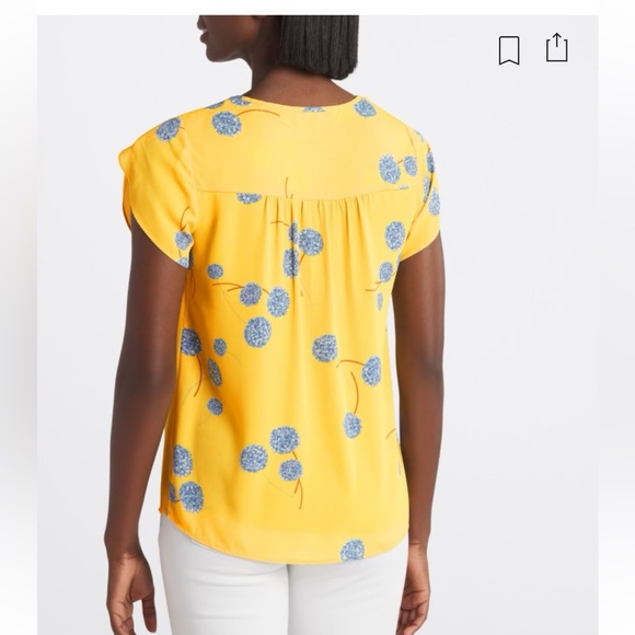 DANIEL RAINN Nayeli Crochet Detail Yellow Blouse Like New Sz L - Picture 10 of 10